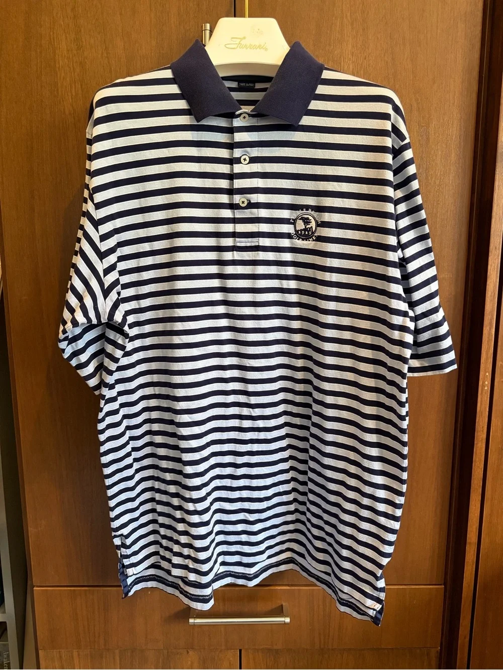 Ralph Lauren Polo Golf Navy & Light Blue Striped Short-Sleeve Polo